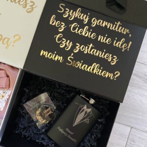 Mini box dla Świadka/Drużby - Szykuj garnitur, bez Ciebie nie idę!